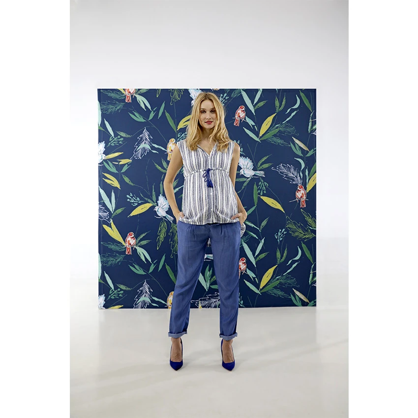 Pantalon De Grossesse En Tencel Avec Liens à Nouer 7 Pantalon De Grossesse En Tencel Avec Liens à Nouer – Image 5