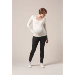 Pantalon De Grossesse En Twill Avec Bandeau Haut 12 Pantalon De Grossesse En Twill Avec Bandeau Haut -Maman et Bé Soldes OP1204 NOI 10 X