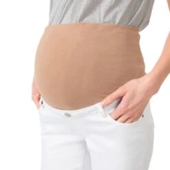 Jean De Grossesse Blanc Avec Bandeau Haut Couleur Chair 9 Jean De Grossesse Blanc Avec Bandeau Haut Couleur Chair -Maman et Bé Soldes OP1303 BLA 4 X