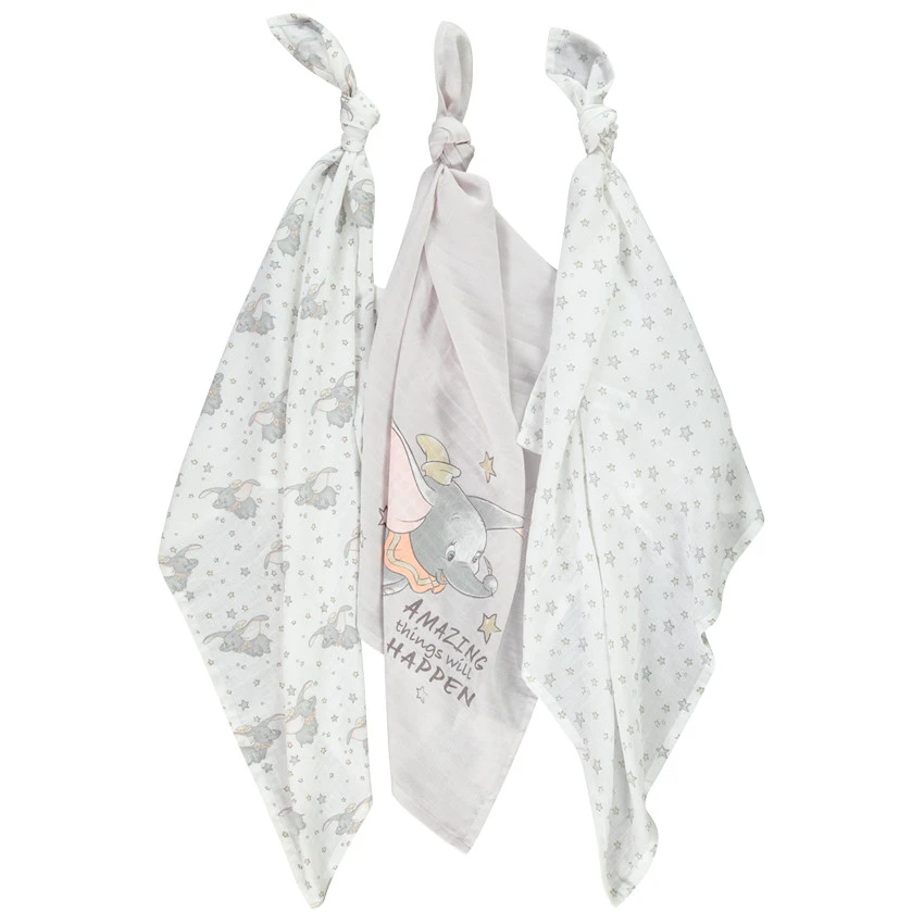 Lot De 3 Langes En Gaze De Coton Dumbo Disney 3 Lot De 3 Langes En Gaze De Coton Dumbo Disney