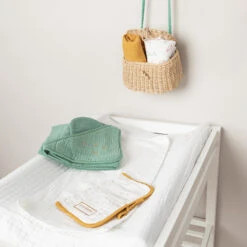 Lot De 2 Langes En Gaze De Coton Rose Et Imprimé Feuilles -Maman et Bé Soldes PBRDR1 ECR 11 X