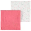Lot De 2 Langes En Gaze De Coton Rose Et Imprimé Feuilles -Maman et Bé Soldes PBRDR1 ECR 1 X