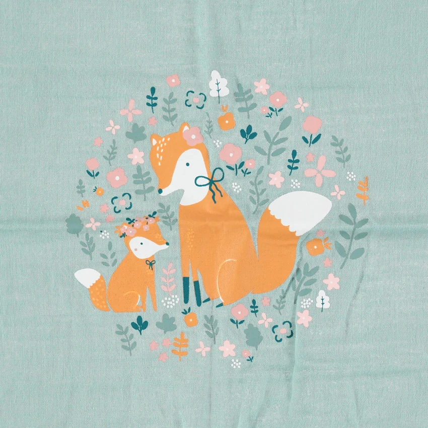 Set De 3 Langes En Coton à Motifs Animaux De La Forêt 6 Set De 3 Langes En Coton à Motifs Animaux De La Forêt – Image 4