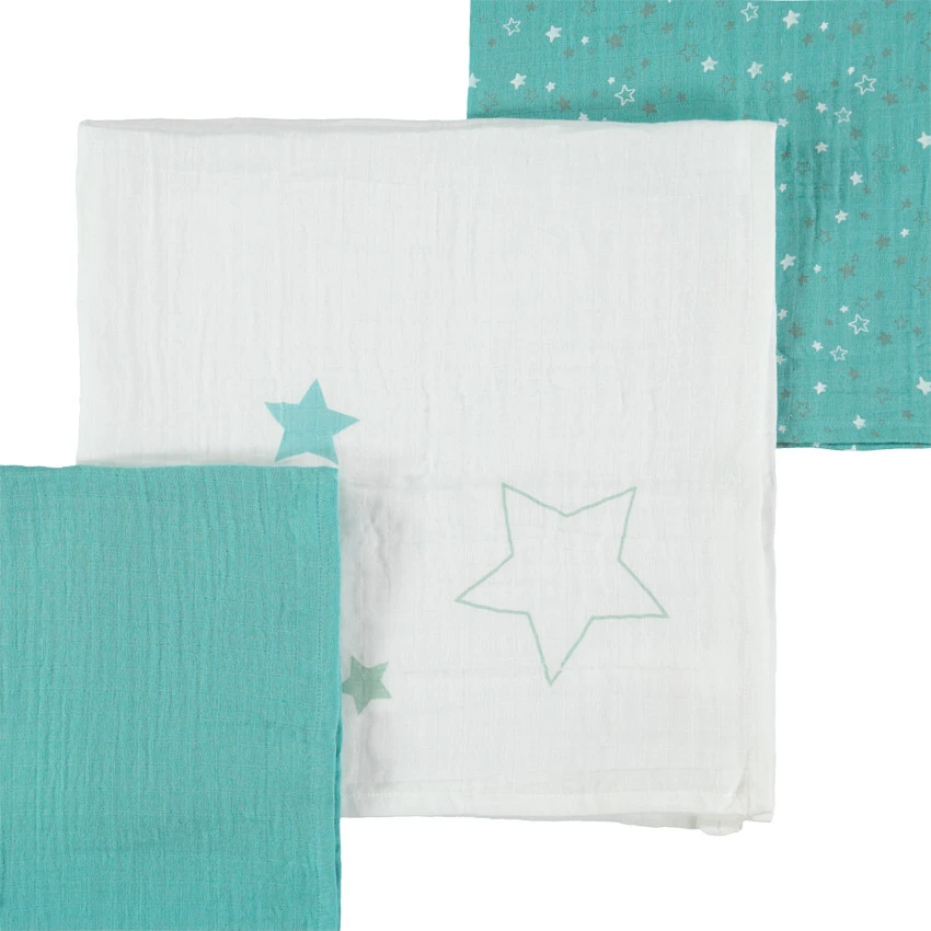 Lot De 3 Langes En Tétra Motif étoiles 4 Lot De 3 Langes En Tétra Motif étoiles – Image 2