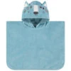 Poncho De Bain à Capuche Brodée Loup En Velours éponge -Maman et Bé Soldes PBRE41 BLM 1 X
