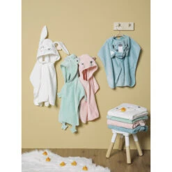 Poncho De Bain à Capuche Brodée Chien En Velours éponge -Maman et Bé Soldes PBRE46 ROC 10 X
