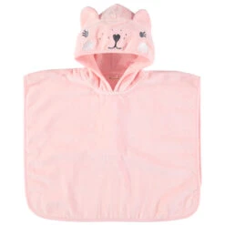 Poncho De Bain à Capuche Brodée Chien En Velours éponge