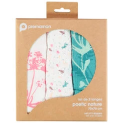 Lot De 3 Langes En Gaze De Coton Fille -Maman et Bé Soldes PBRFJK ECR 6 X