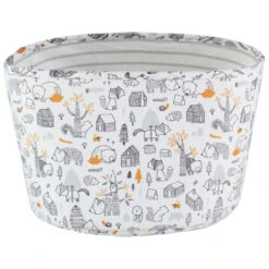 Panier De Rangement En Popeline Imprimé Animaux De La Forêt