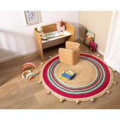 Tapis De Chambre En Jute Avec Pompons 120cm -Maman et Bé Soldes PCHWFQ NoColor 11 X