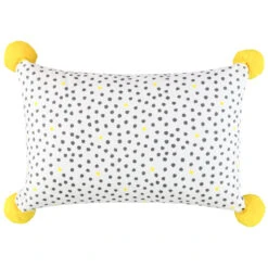 Coussin Décoratif Rayé à Pompons Fluos