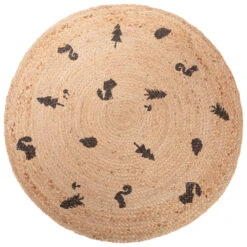 Tapis De Chambre Rond En Jute Nos Petits Amis 100cm
