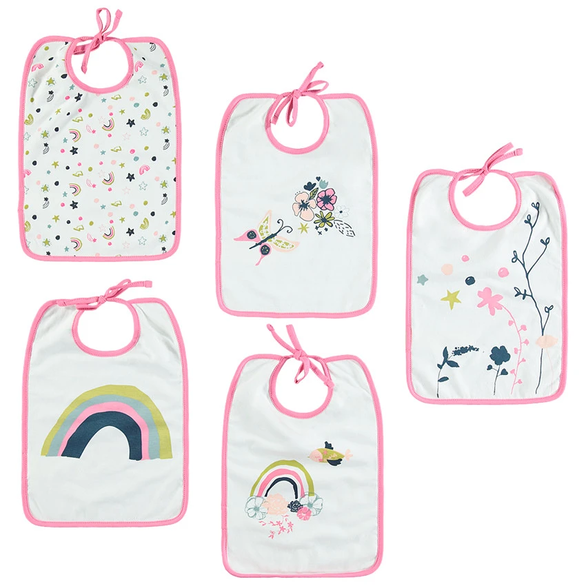 Lot De 5 Bavoirs En Jersey à Print Fantaisie 3 Lot De 5 Bavoirs En Jersey à Print Fantaisie