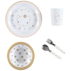 Set Repas Nuit Magique En Mélamine 5 Pcs - Chat