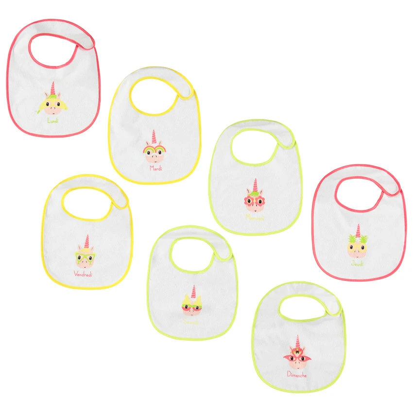 Lot De 7 Bavoirs En éponge Motif Licorne 3 Lot De 7 Bavoirs En éponge Motif Licorne