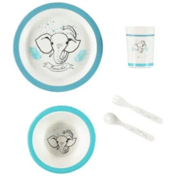 Set Repas 5pcs En Mélaminé Éléphant
